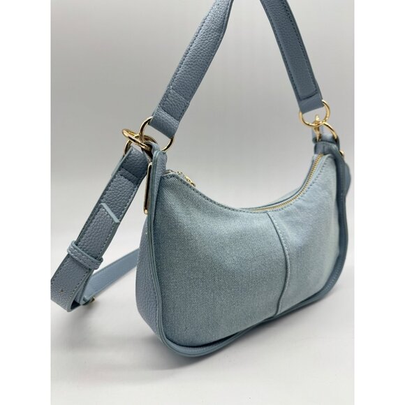 Macy's On 34th Dyanne denim small shoulder crossbody bag - Blue - Picture 5 of 12